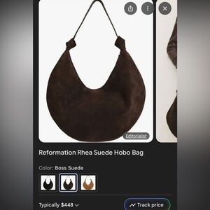 Reformation Brown Suede Shoulder Bag